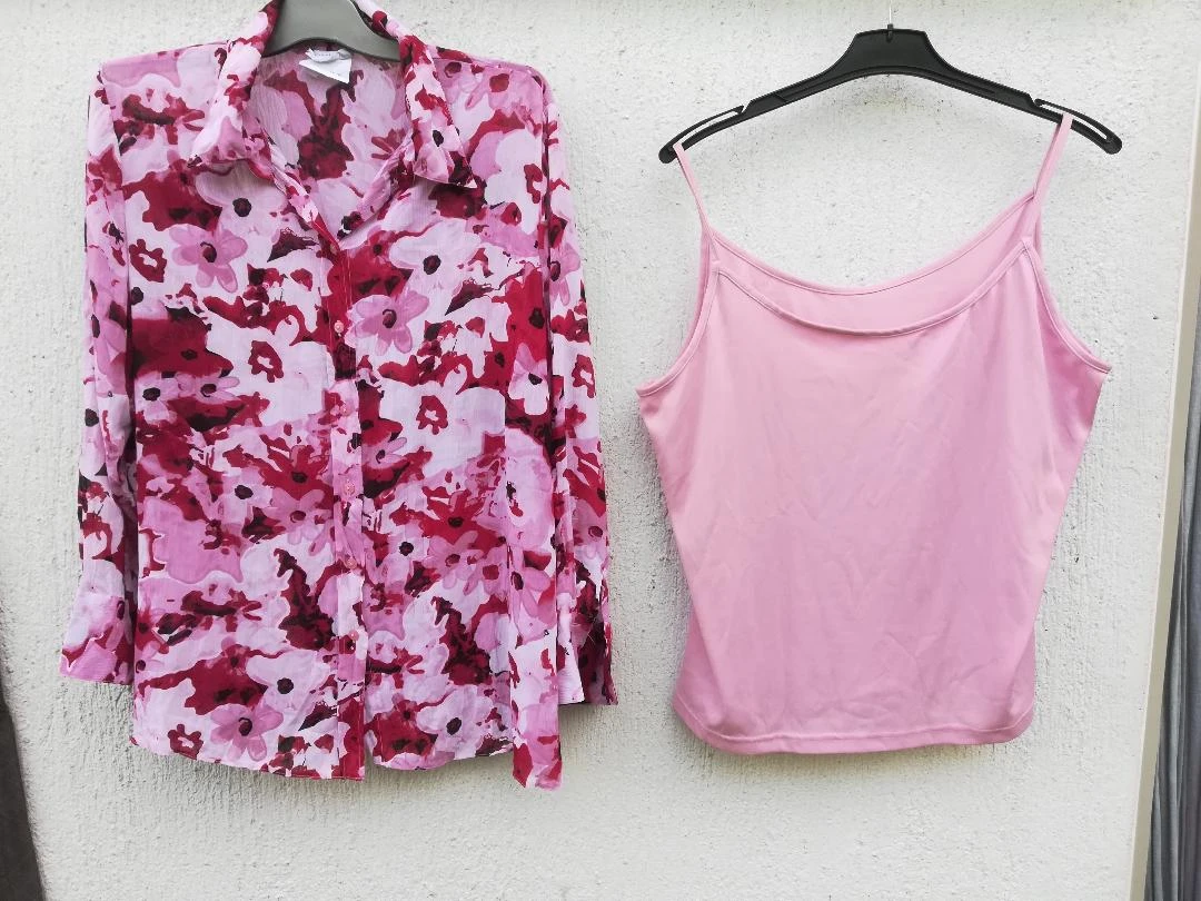 Bloemenoverhemd + Roze tanktop set maat T.L-T.46/48 – photo 19